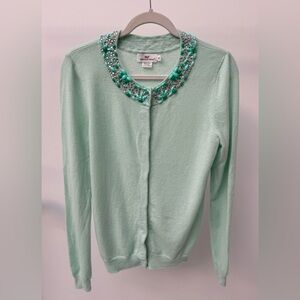 Vineyard Vines Jeweled Embellished Cardigan in‎ Teal, Size M